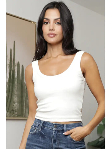 Rib Knit Scoop Neck Tank
