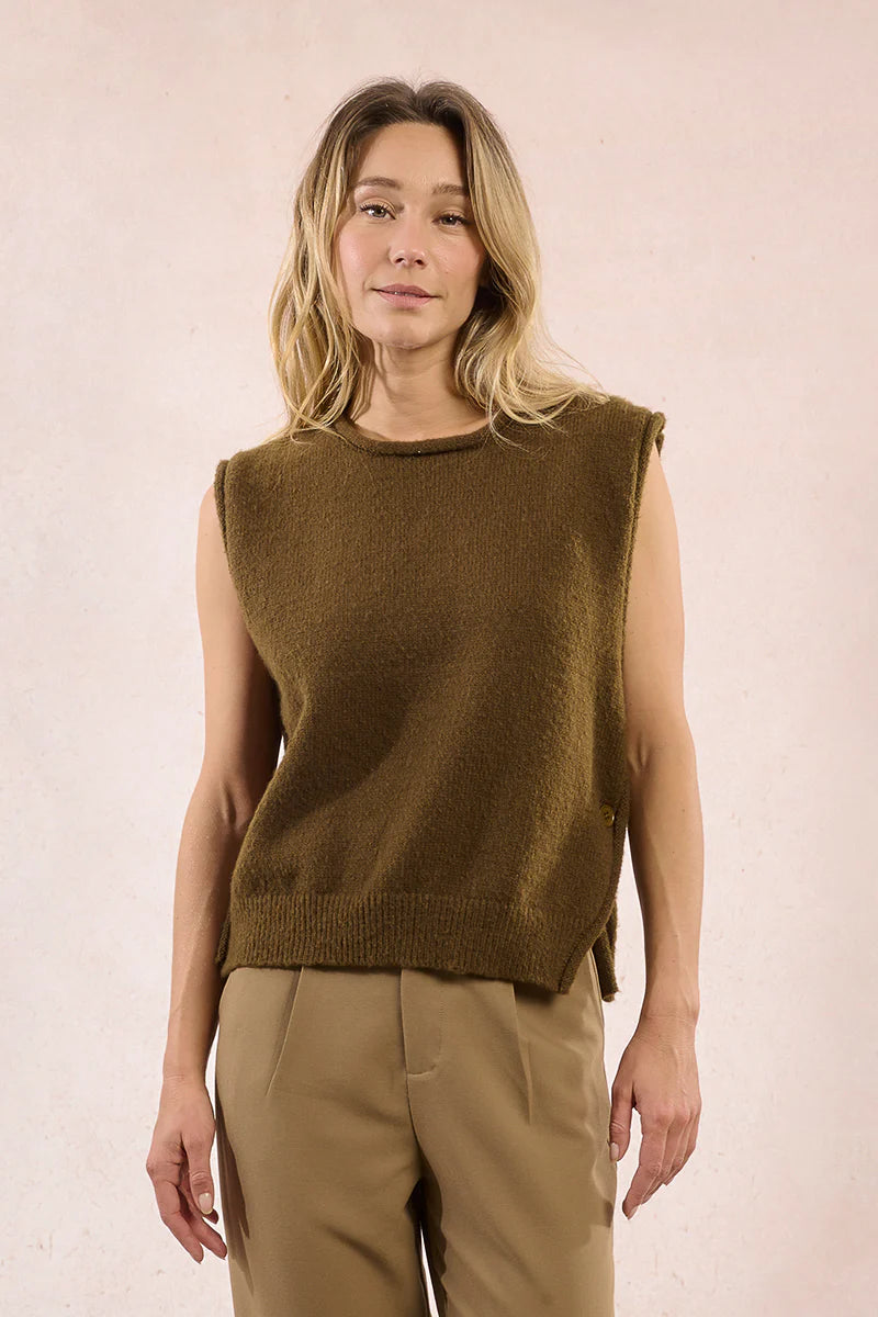 Molly Bracken Khaki Knitted Vest
