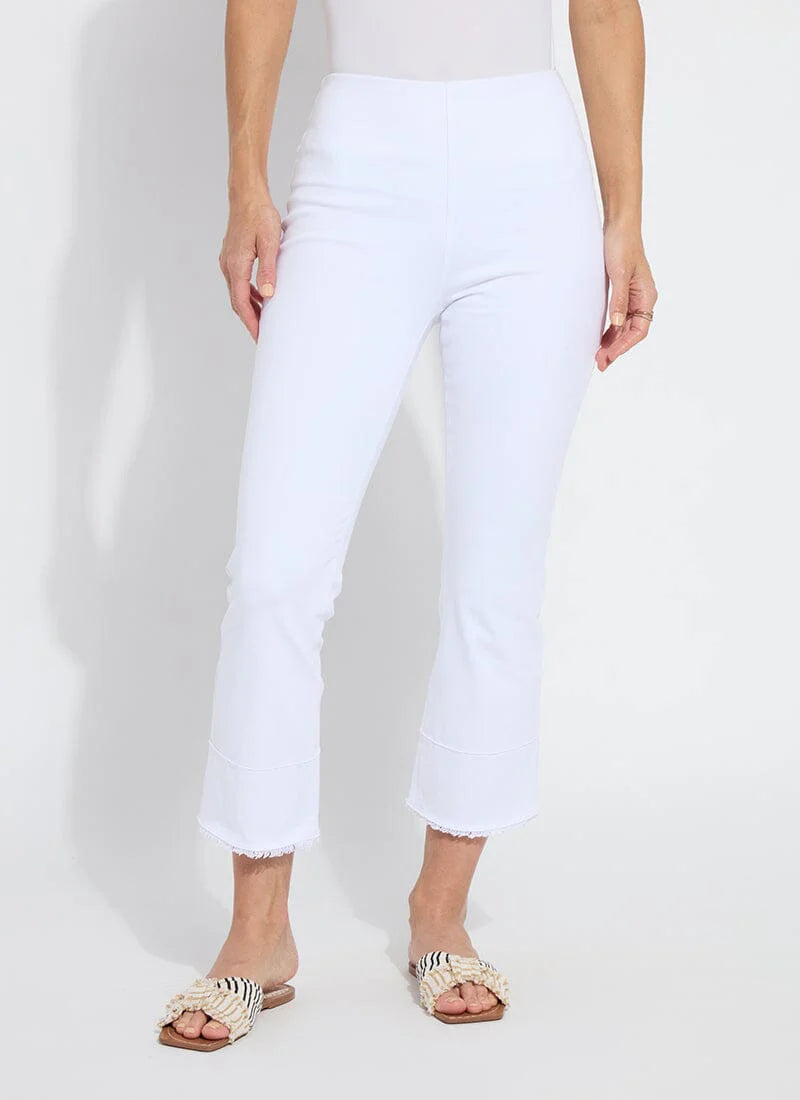 Lysse Dara Seamed Hem Crop White Denim