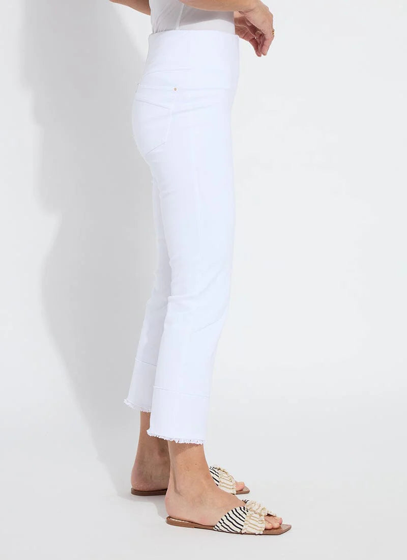 Lysse Dara Seamed Hem Crop White Denim