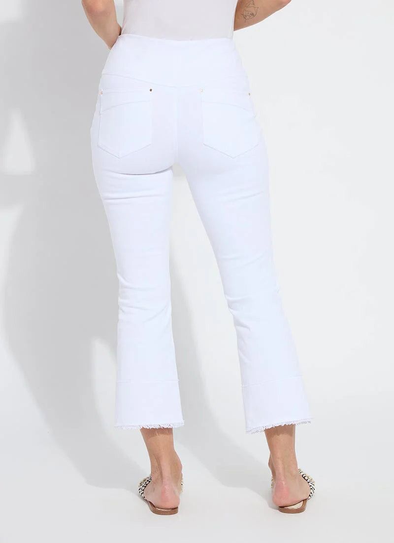 Lysse Dara Seamed Hem Crop White Denim