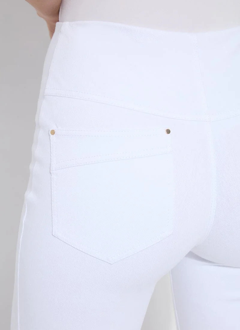 Lysse Dara Seamed Hem Crop White Denim