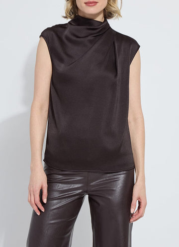 Lyssé Aisha High Neck Draped Blouse