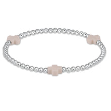Enewton Signature Cross Silver Pattern 3mm Bead Bracelet - Off White Pattern