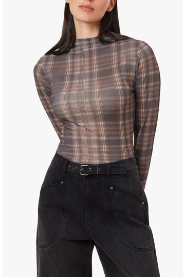 Habitual Ombre Plaid Turtleneck Top