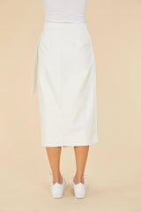 White Faux Leather Skirt