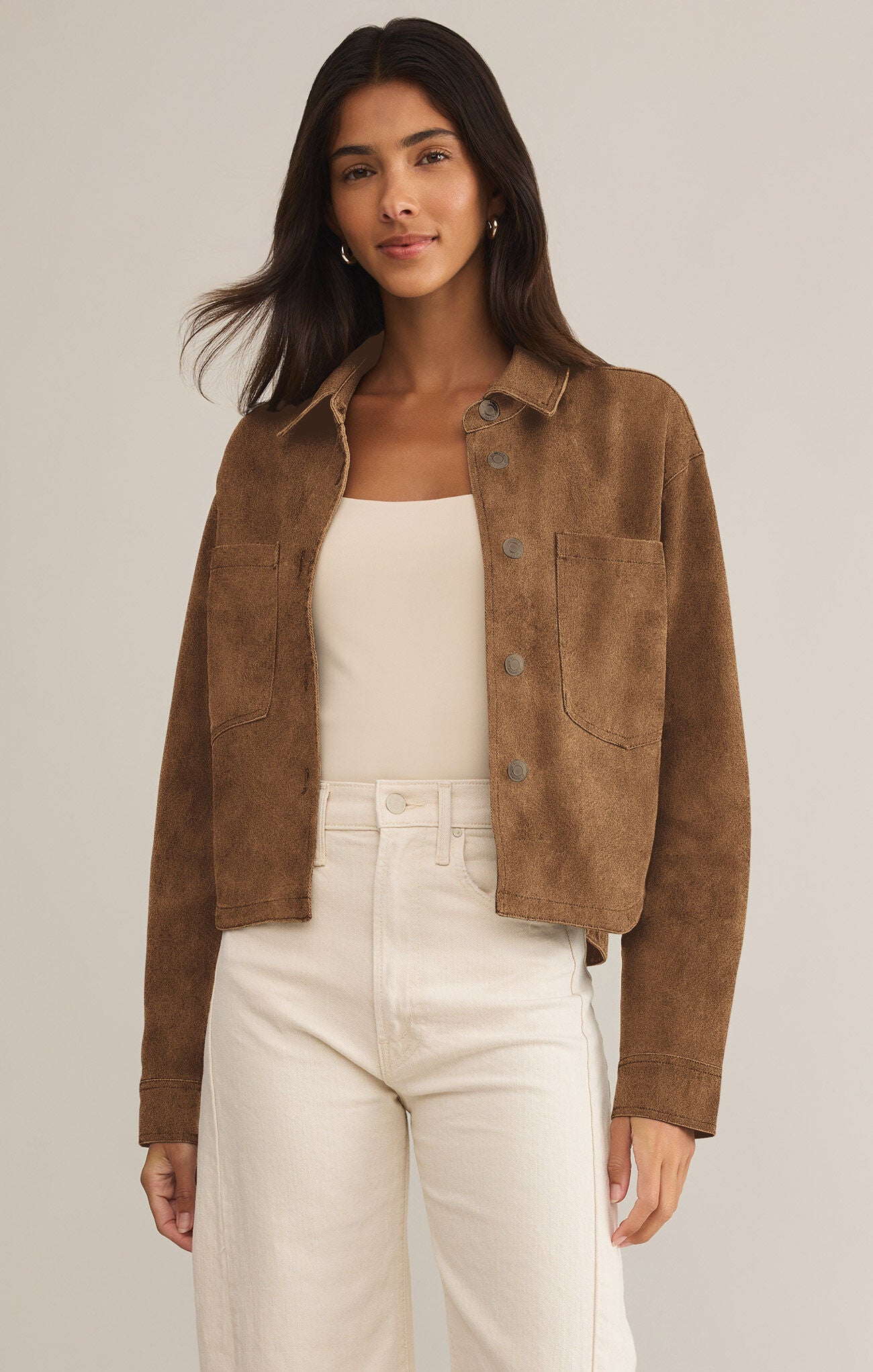 Z Supply All Day Cropped Suede Jacket