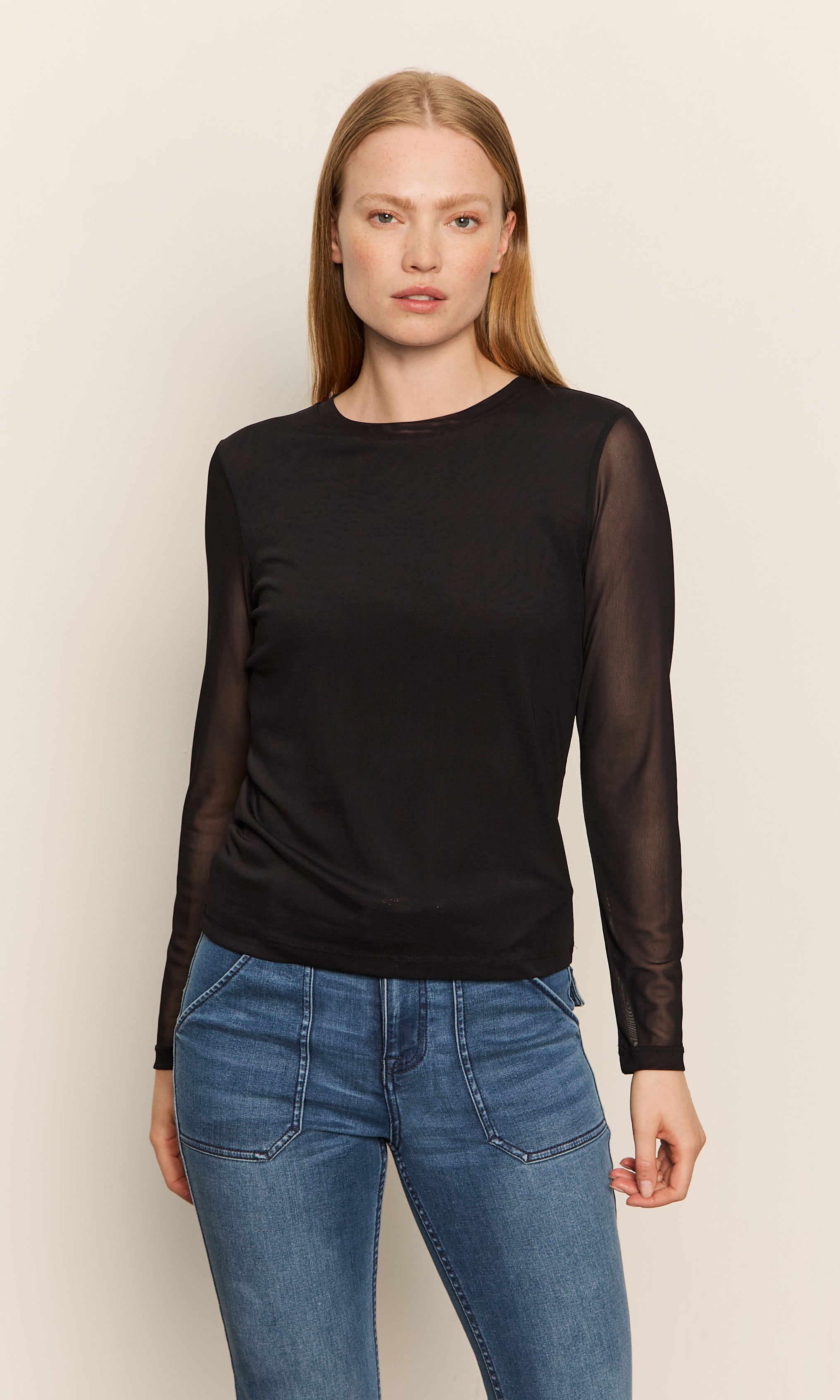 Sanctuary Perfect Black Mesh Tee