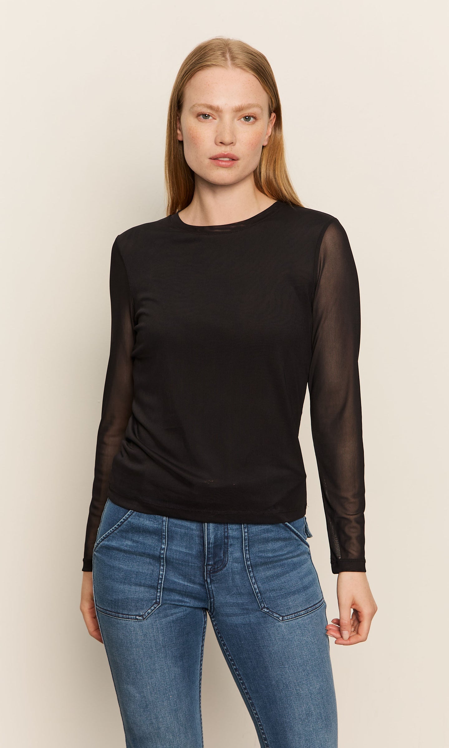 Sanctuary Perfect Black Mesh Tee