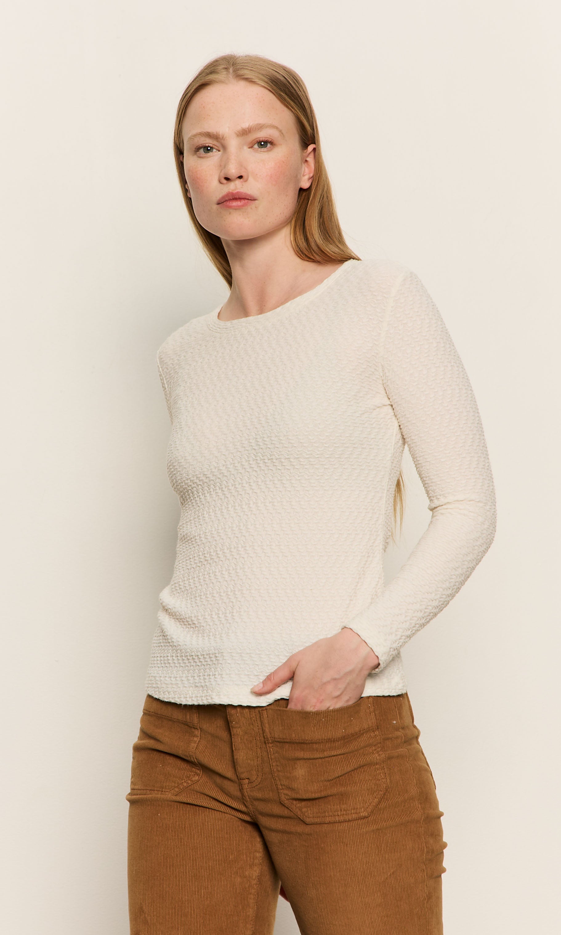 Sanctuary Long Sleeve Crew Lace Tee