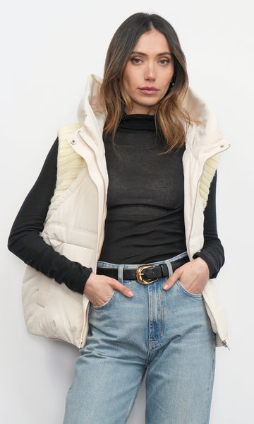 Douglas Ribbed Puffer Hooded Vest