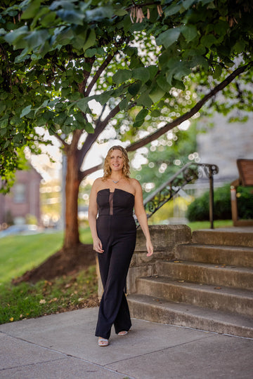 Donna Stretch Crepe Black Jumpsuit