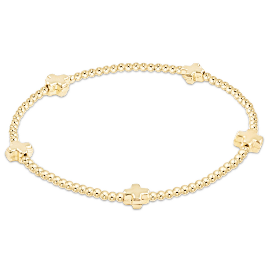 Enewton Signature Cross Small 2mm Gold Bracelet - Gold
