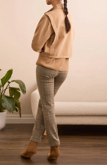 Zip Front Jacket with Double Pockets - Ice Latte