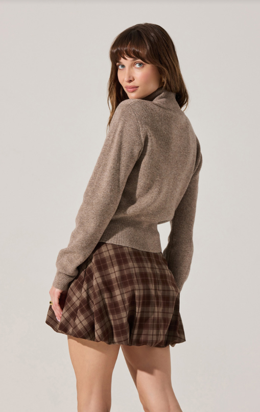 ASTR Tawni Mock Turtleneck Cardigan