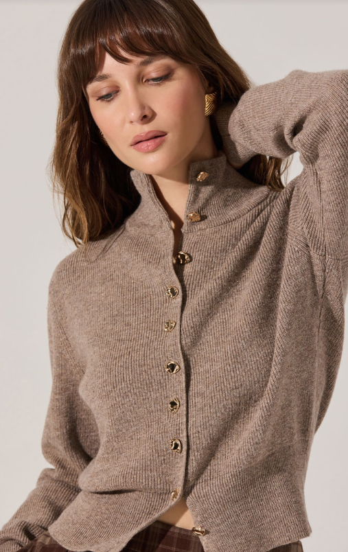 ASTR Tawni Mock Turtleneck Cardigan