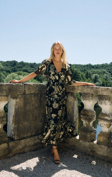 Z Supply Black Kiera Jacquard Maxi Dress