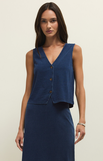 Z Supply Indigo Noelle Jersey Denim Tank