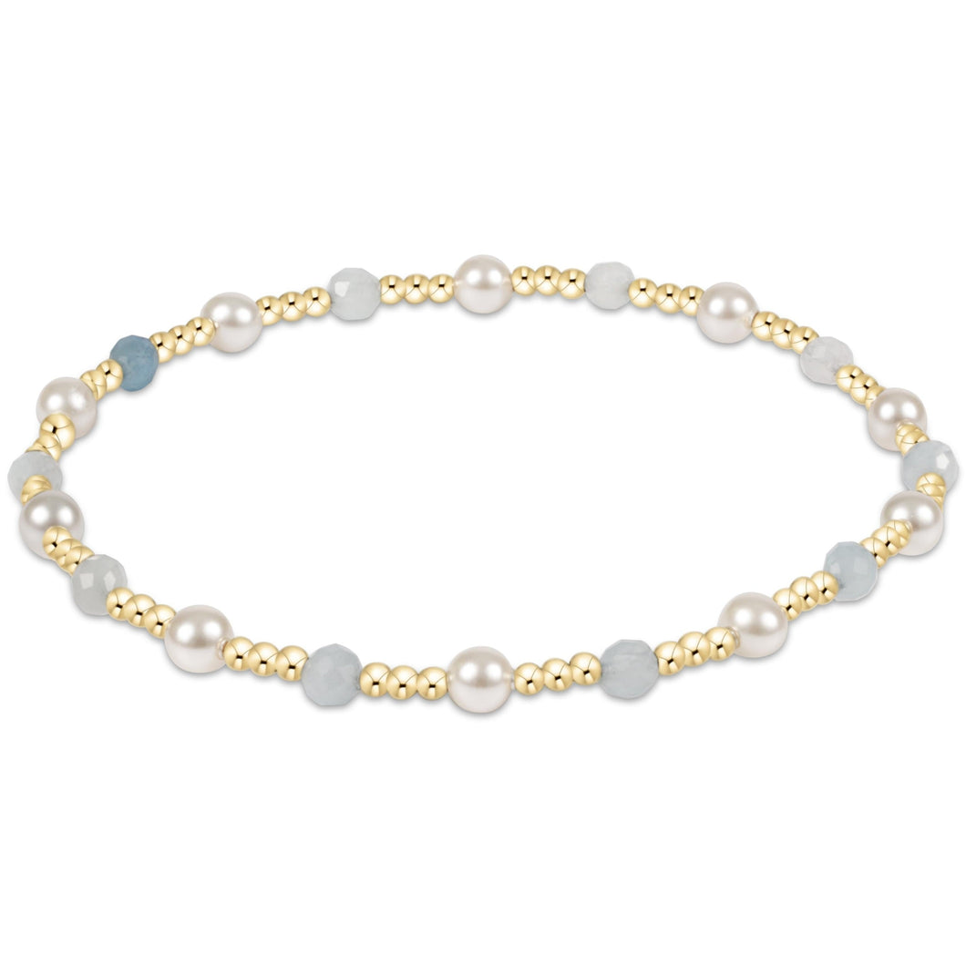 Pearl Sincerity 4mm Gem Bracelet - Aquamarine
