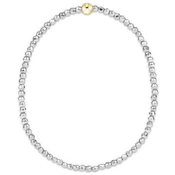 Enewton Silver Faceted Hematite 2mm Bead Bracelet