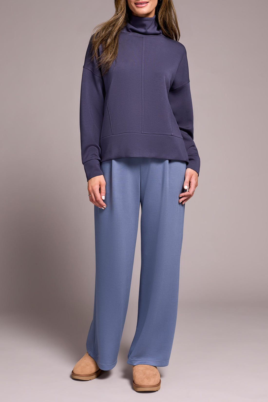Sapphire Lux Funnel Neck Top