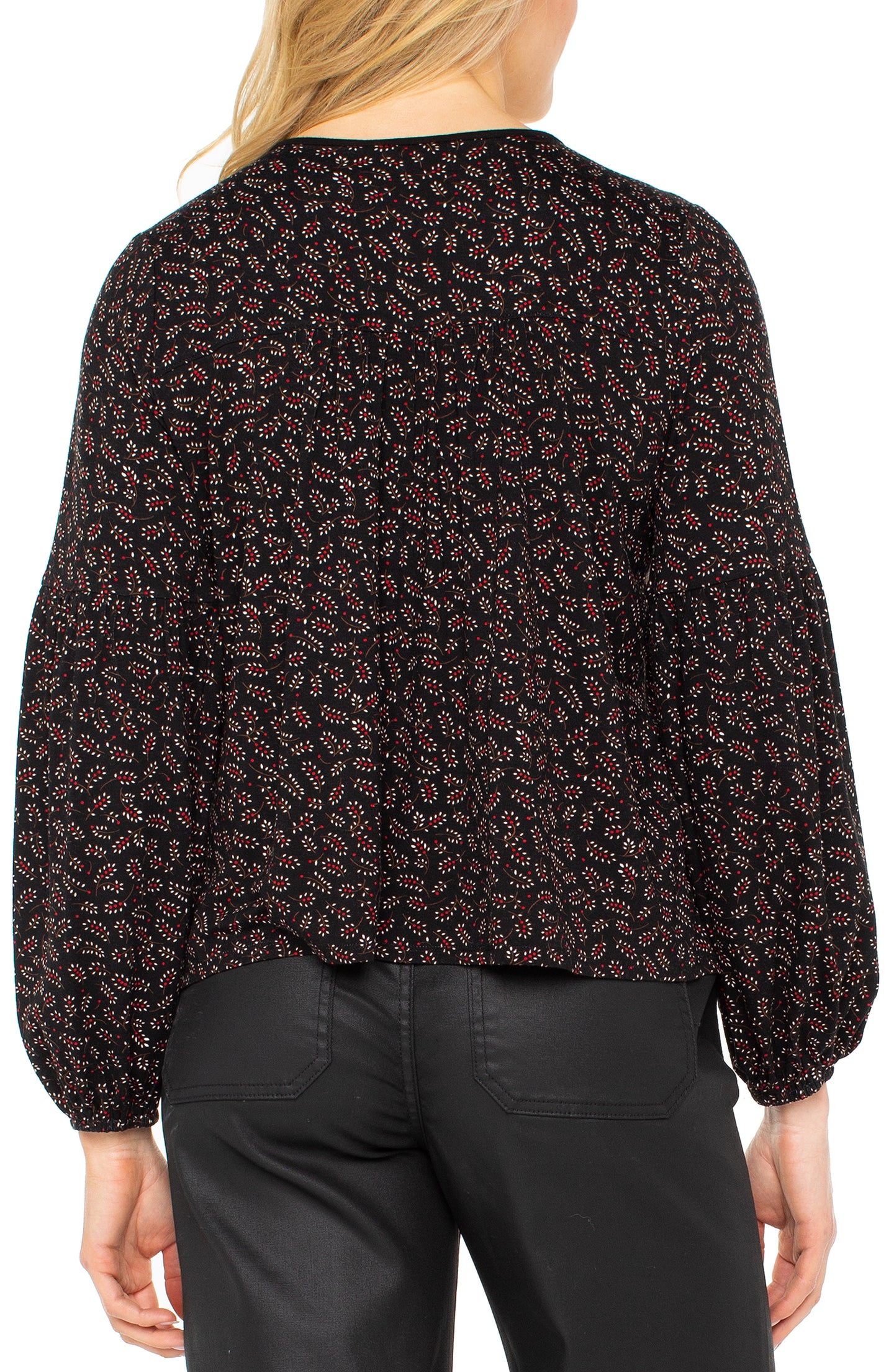 Liverpool Long Sleeve Button Front Knit Top