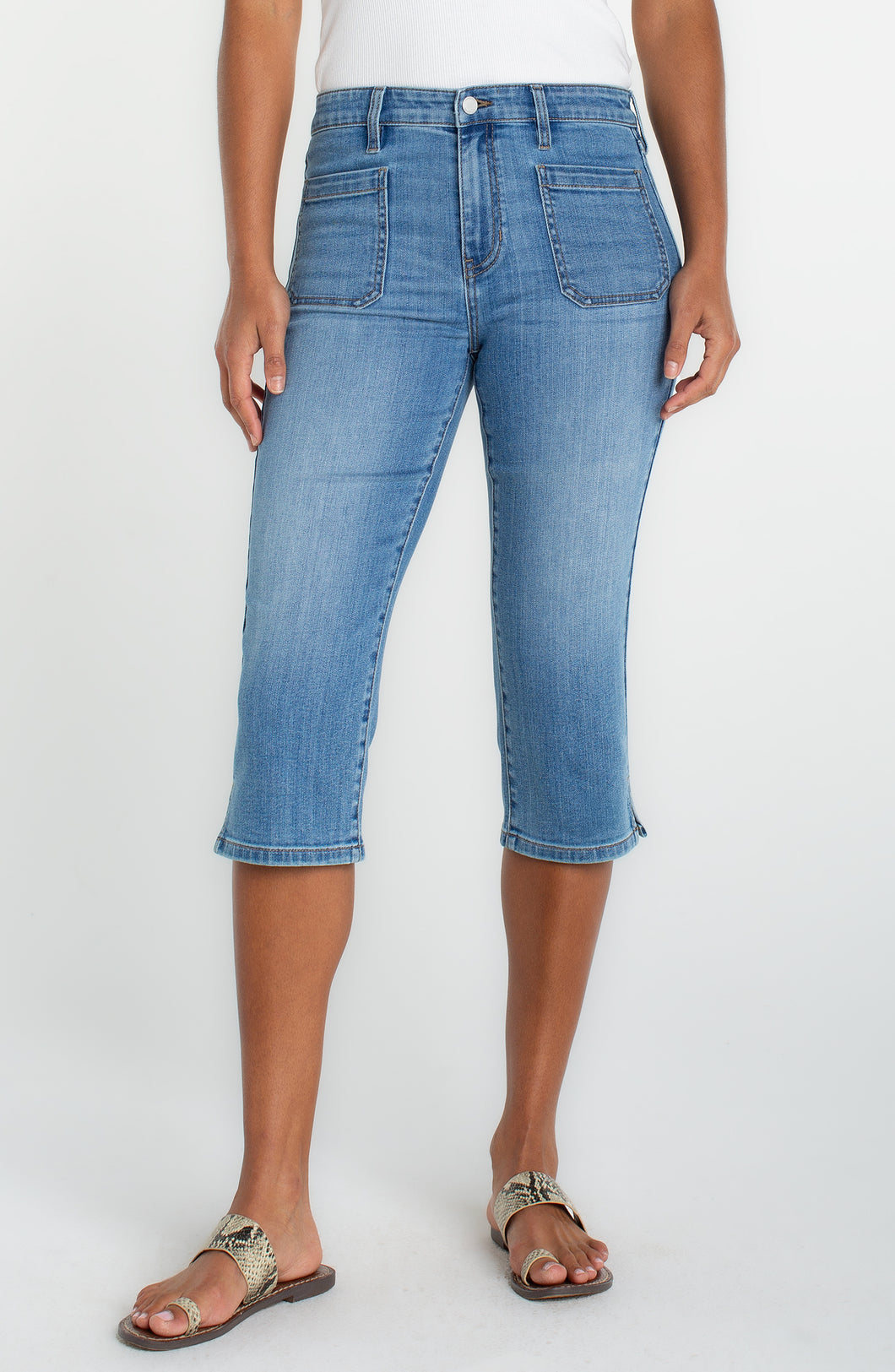 Liverpool Ocean Breeze Capri with Patch Pockets
