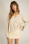 Getaway Notch Neck Rib Pullover