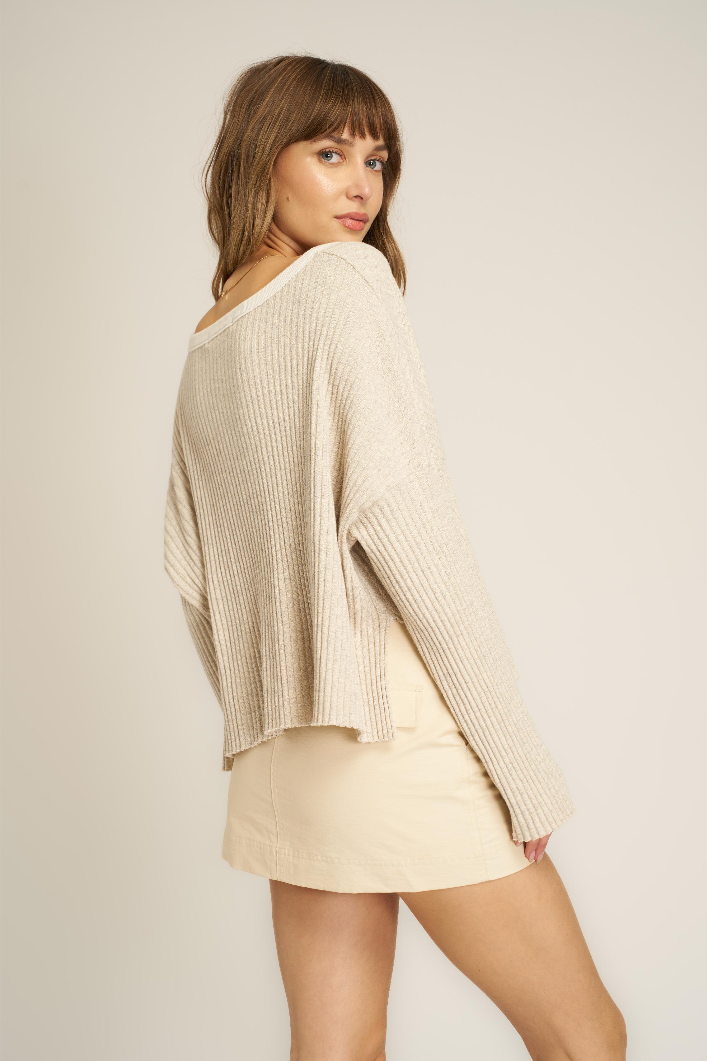 Getaway Notch Neck Rib Pullover