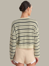 Lemon Icing Combo Vivienne Stripe Drop Shoulder Henley