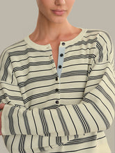 Lemon Icing Combo Vivienne Stripe Drop Shoulder Henley