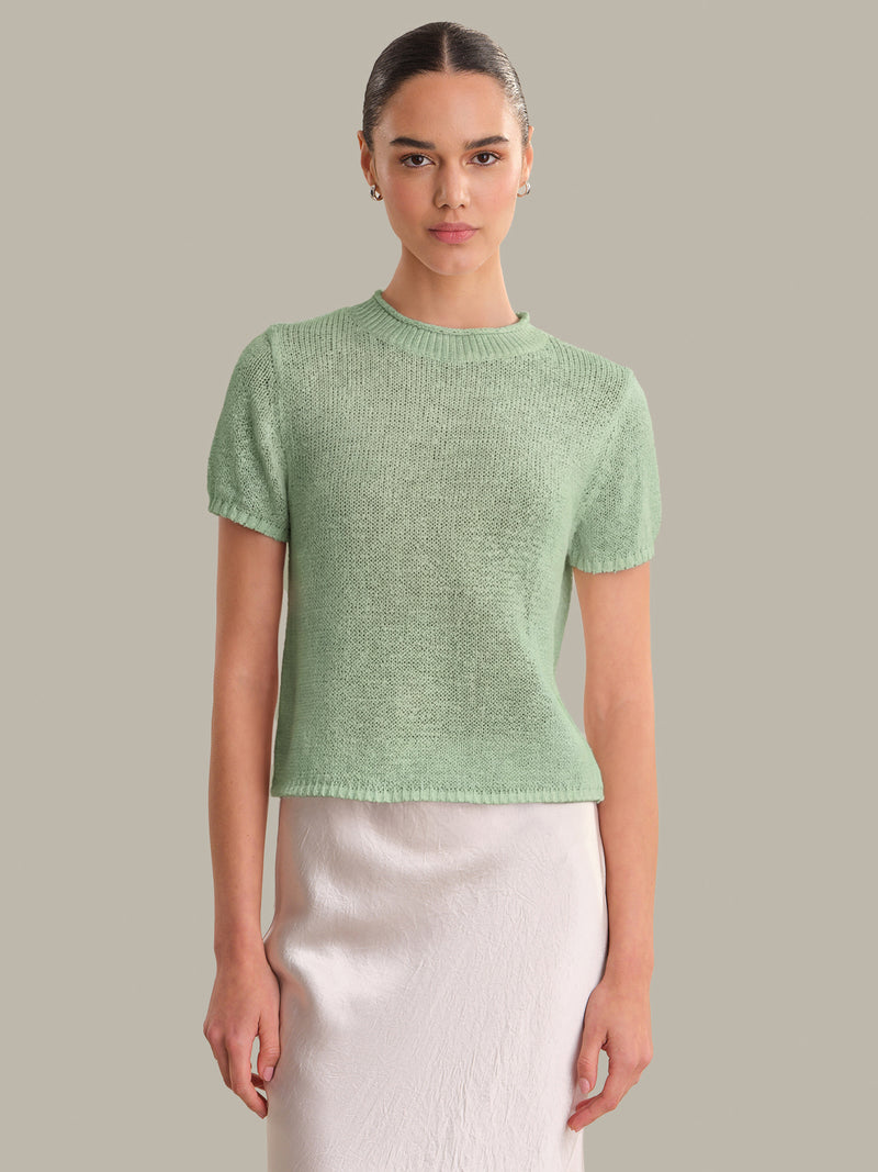 Silt Green Faye Rolled Edge Sweater Tee