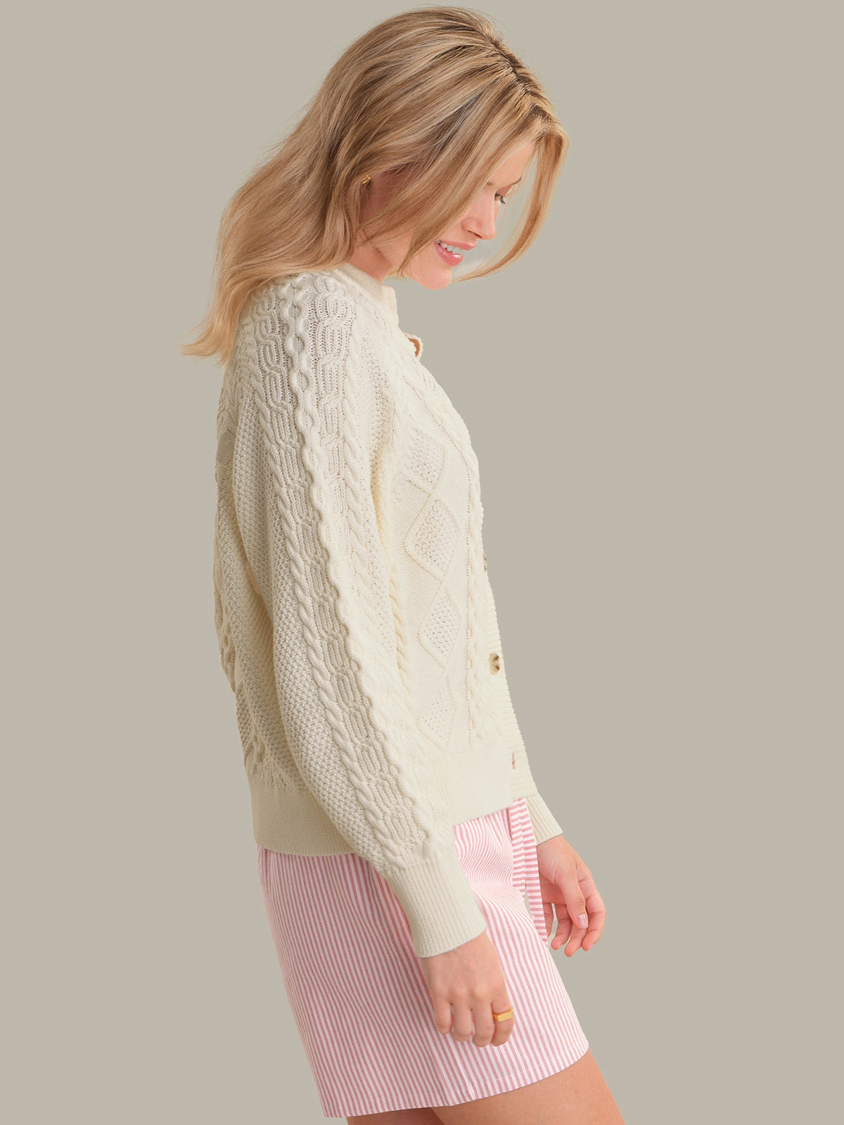 Chalk Raven Raglan Cable Cardigan