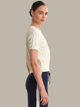 Chalk Sky Cable Crew Neck Pullover