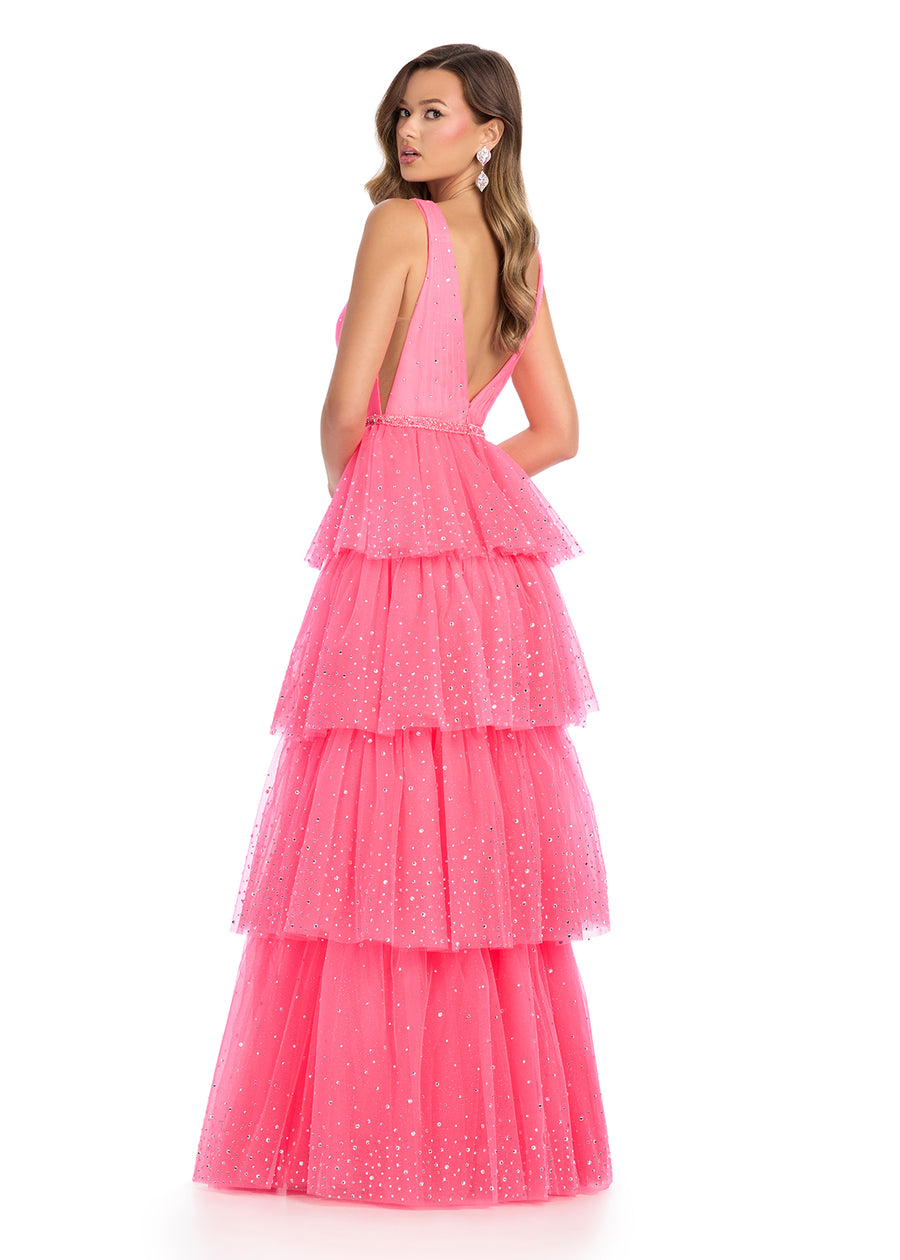 strapless open back dress La Femme 31383 Prom Dress - Champagne