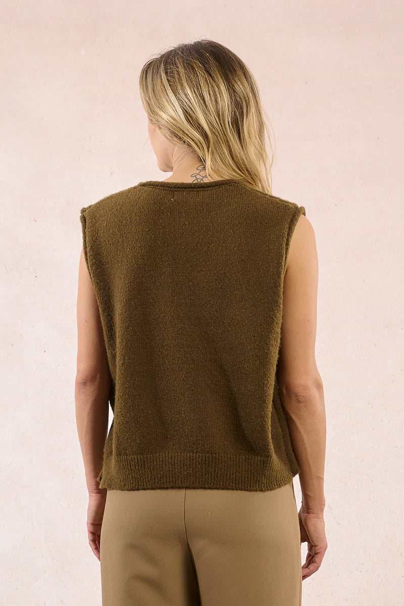 Molly Bracken Khaki Knitted Vest