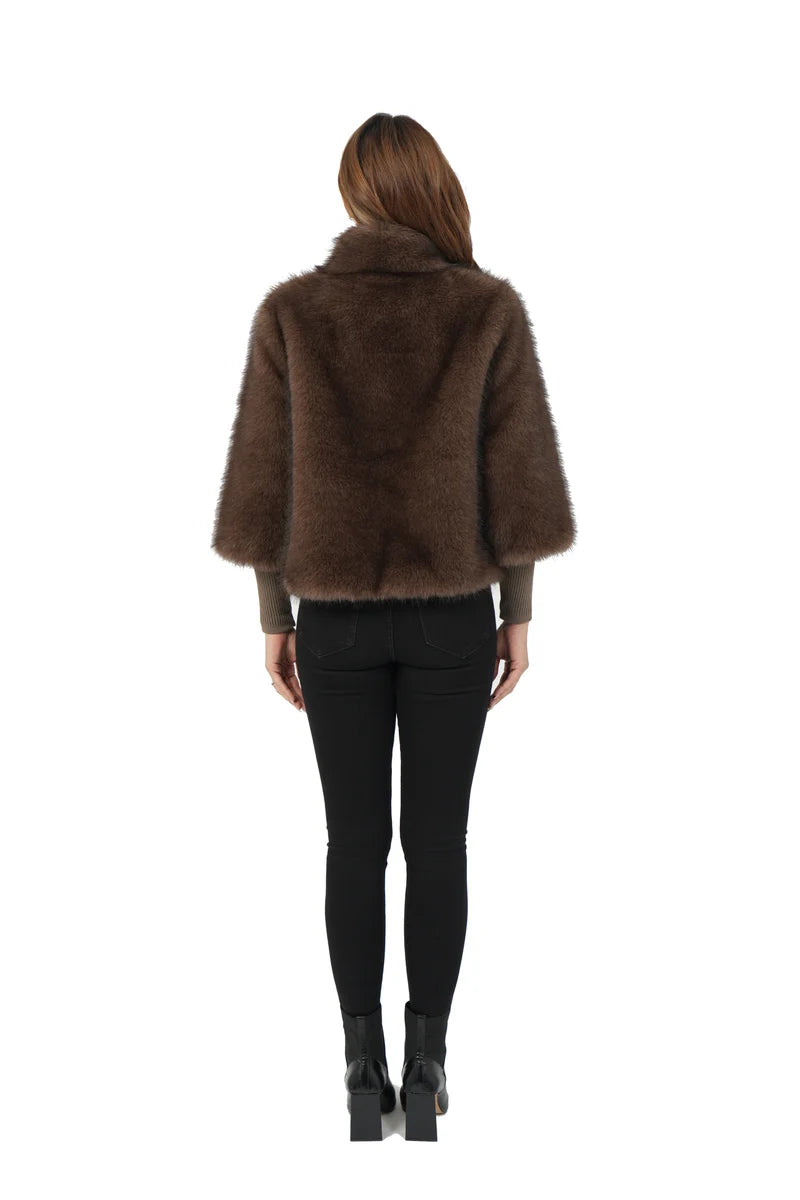 Love Token Sammie brown textured jacket, back view
