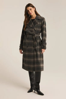 Z Supply Plaid Trench Coat