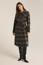 Z Supply Plaid Trench Coat
