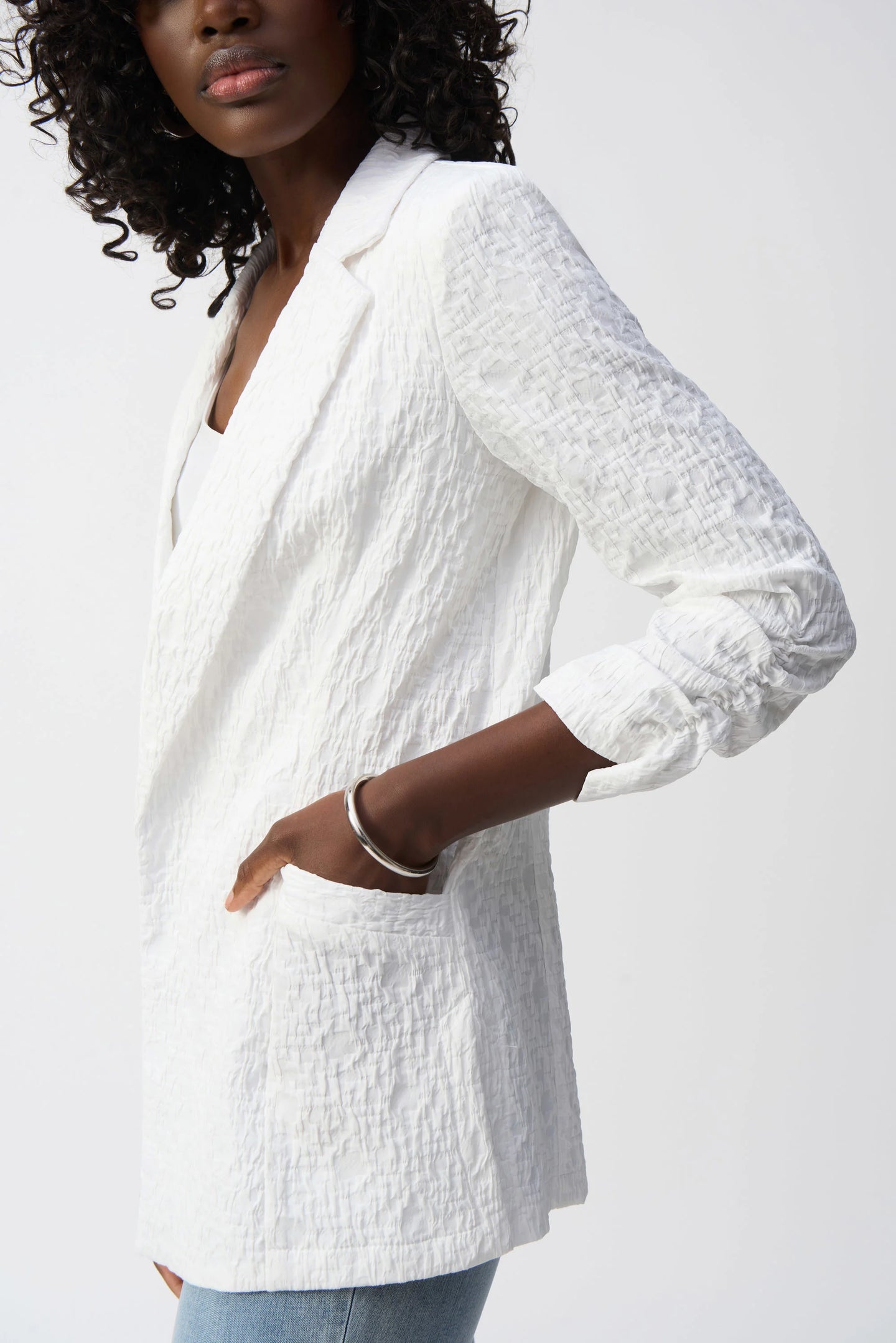 Joseph Ribkoff Woven Jacquard Texture Boxy Blazer