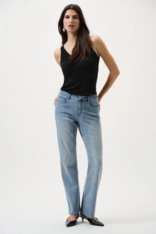 Joseph Ribkoff Metallic Ribbed V-Neck Tank Top