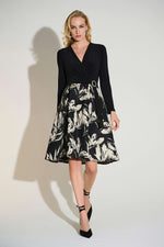 Joseph Ribkoff Jacquard Floral Fit + Flare Dress