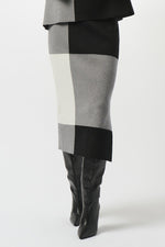 Joseph Ribkoff Jacquard Sweater Color Block Skirt