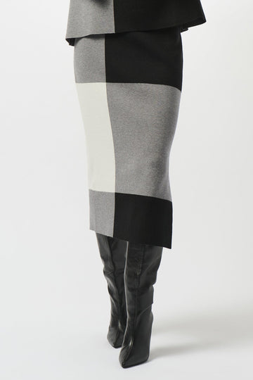 Joseph Ribkoff Jacquard Sweater Color Block Skirt