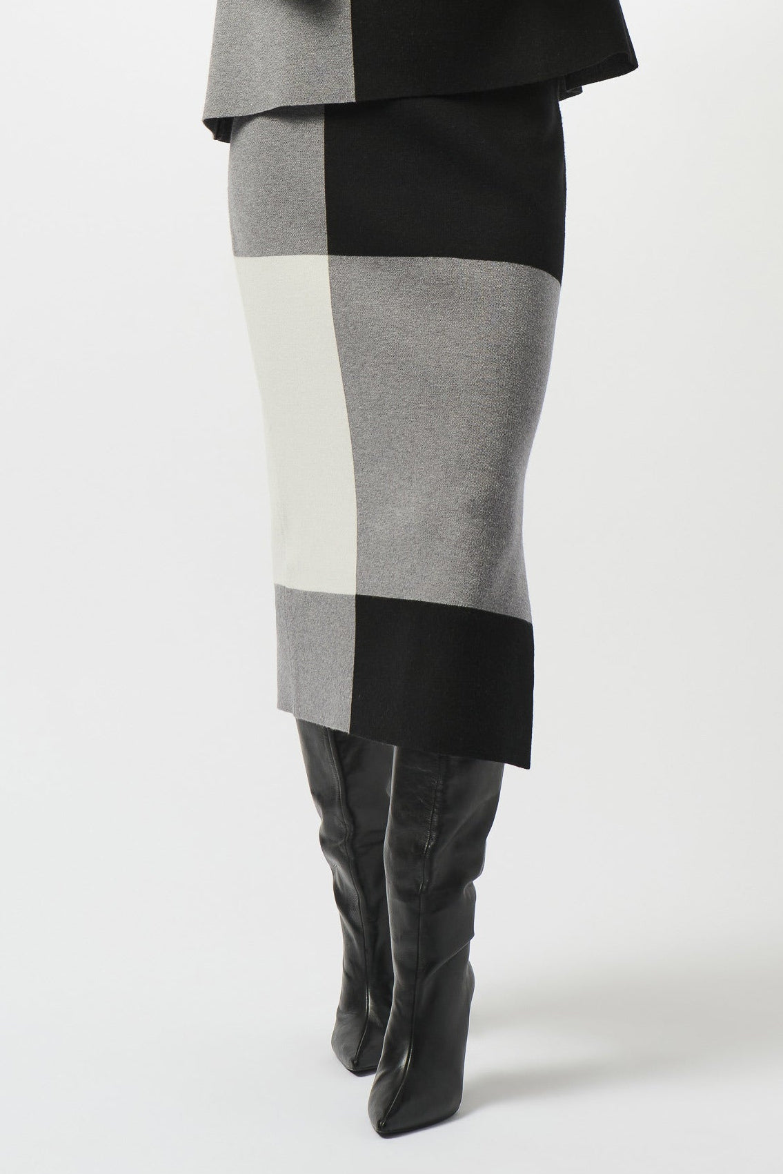 Joseph Ribkoff Jacquard Sweater Color Block Skirt