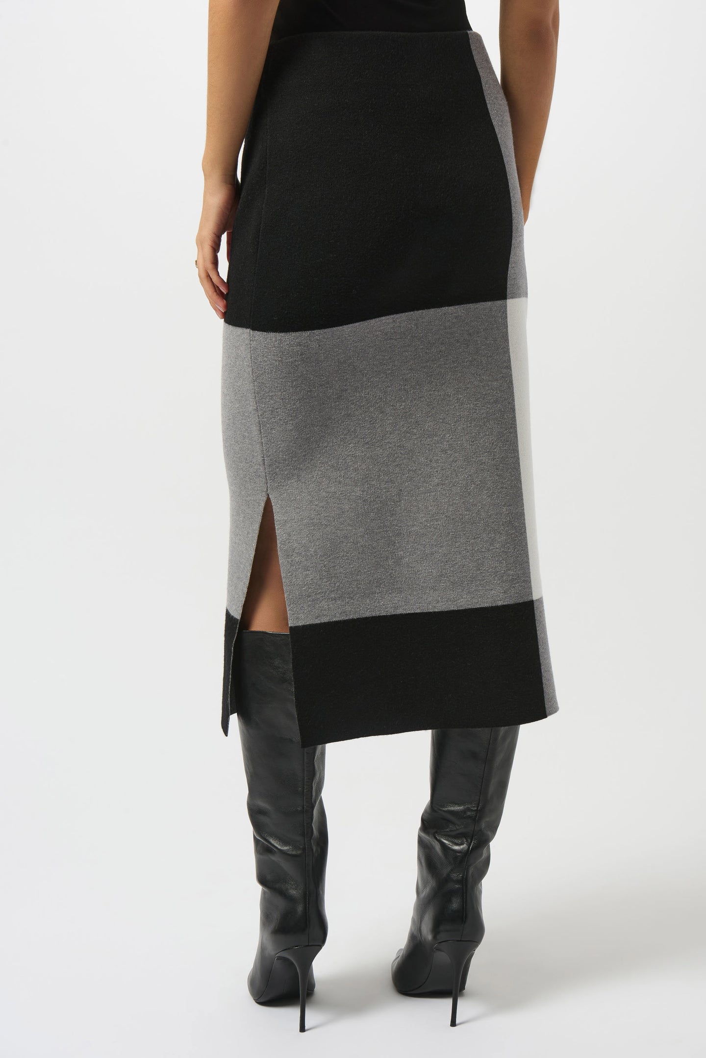 Joseph Ribkoff Jacquard Sweater Color Block Skirt