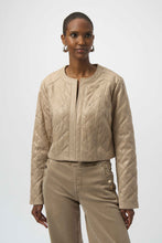 Joseph Ribkoff Foiled Faux Suede Diamond Quilt Studded Jacket