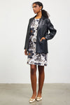 Faux Leather Two Button Blazer