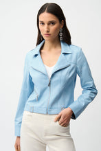 Joseph Ribkoff Foiled Faux Suede Fitted Jacket with Decorative Buckles