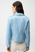 Joseph Ribkoff Foiled Faux Suede Fitted Jacket with Decorative Buckles